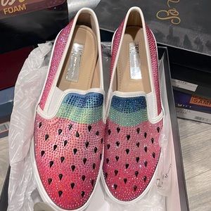 Watermelon slip on sneakers